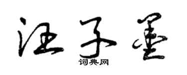 曾慶福汪子墨草書個性簽名怎么寫