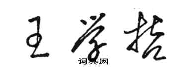 駱恆光王學哲草書個性簽名怎么寫