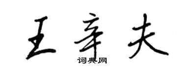 王正良王辛夫行書個性簽名怎么寫