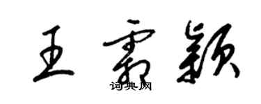 梁錦英王霜穎草書個性簽名怎么寫