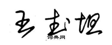 朱錫榮王武坦草書個性簽名怎么寫