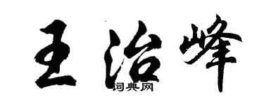 胡問遂王治峰行書個性簽名怎么寫