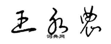 曾慶福王水農草書個性簽名怎么寫