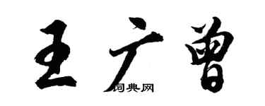 胡問遂王廣曾行書個性簽名怎么寫