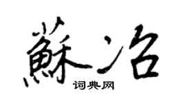 王正良蘇冶行書個性簽名怎么寫