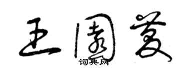 曾慶福王園慶草書個性簽名怎么寫