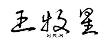 曾慶福王牧星草書個性簽名怎么寫