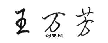 駱恆光王萬芳行書個性簽名怎么寫