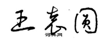 曾慶福王袁圓草書個性簽名怎么寫