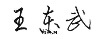 駱恆光王東武行書個性簽名怎么寫