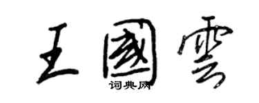 王正良王國雲行書個性簽名怎么寫