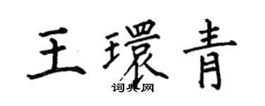 何伯昌王環青楷書個性簽名怎么寫