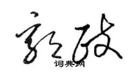 駱恆光郭政草書個性簽名怎么寫