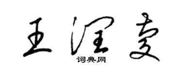 梁錦英王潤慶草書個性簽名怎么寫