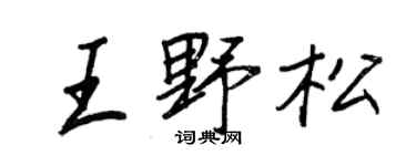 王正良王野松行書個性簽名怎么寫