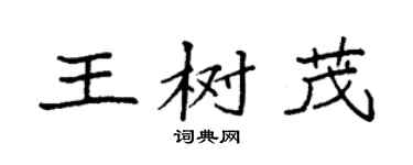 袁強王樹茂楷書個性簽名怎么寫
