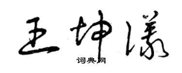 曾慶福王坤儀草書個性簽名怎么寫