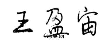 曾慶福王盈宙行書個性簽名怎么寫