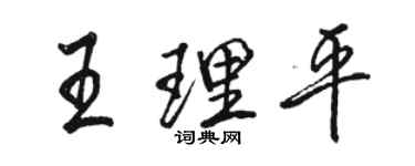 駱恆光王理平行書個性簽名怎么寫