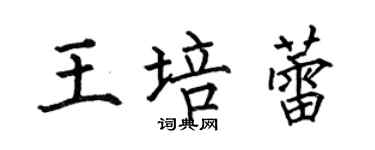 何伯昌王培蕾楷書個性簽名怎么寫
