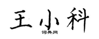 何伯昌王小科楷書個性簽名怎么寫