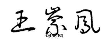 曾慶福王崇鳳草書個性簽名怎么寫