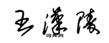 朱錫榮王漢陵草書個性簽名怎么寫