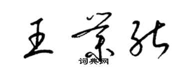 梁錦英王業能草書個性簽名怎么寫