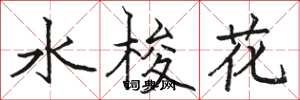 駱恆光水梭花楷書怎么寫