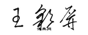 駱恆光王彩屏草書個性簽名怎么寫