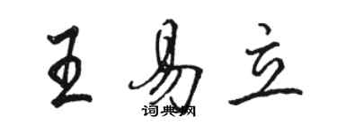 駱恆光王易立行書個性簽名怎么寫