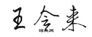 駱恆光王會來行書個性簽名怎么寫