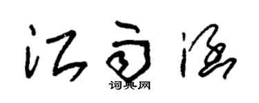 朱錫榮江雨涵草書個性簽名怎么寫