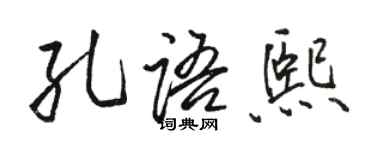 駱恆光孔語熙行書個性簽名怎么寫