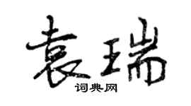 曾慶福袁瑞行書個性簽名怎么寫