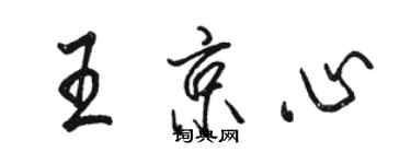 駱恆光王京心行書個性簽名怎么寫