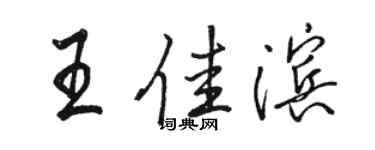 駱恆光王佳濱行書個性簽名怎么寫