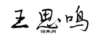 曾慶福王思鳴行書個性簽名怎么寫