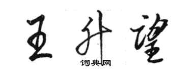 駱恆光王升望行書個性簽名怎么寫