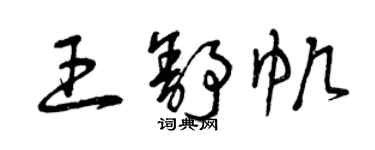 曾慶福王舒帆草書個性簽名怎么寫