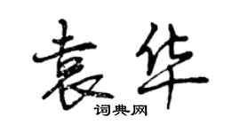 曾慶福袁華行書個性簽名怎么寫