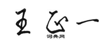 駱恆光王正一行書個性簽名怎么寫