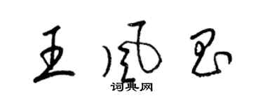 梁錦英王風昌草書個性簽名怎么寫