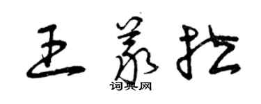 曾慶福王義拉草書個性簽名怎么寫