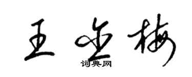 梁錦英王含梅草書個性簽名怎么寫