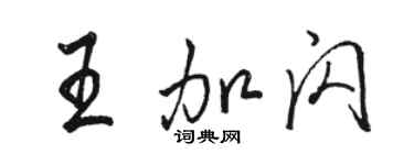 駱恆光王加閃行書個性簽名怎么寫