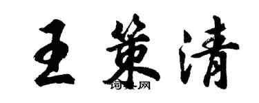 胡問遂王策清行書個性簽名怎么寫