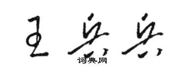 駱恆光王兵兵草書個性簽名怎么寫