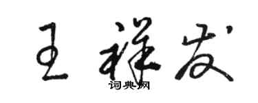 駱恆光王祥發草書個性簽名怎么寫