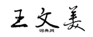 曾慶福王文美行書個性簽名怎么寫